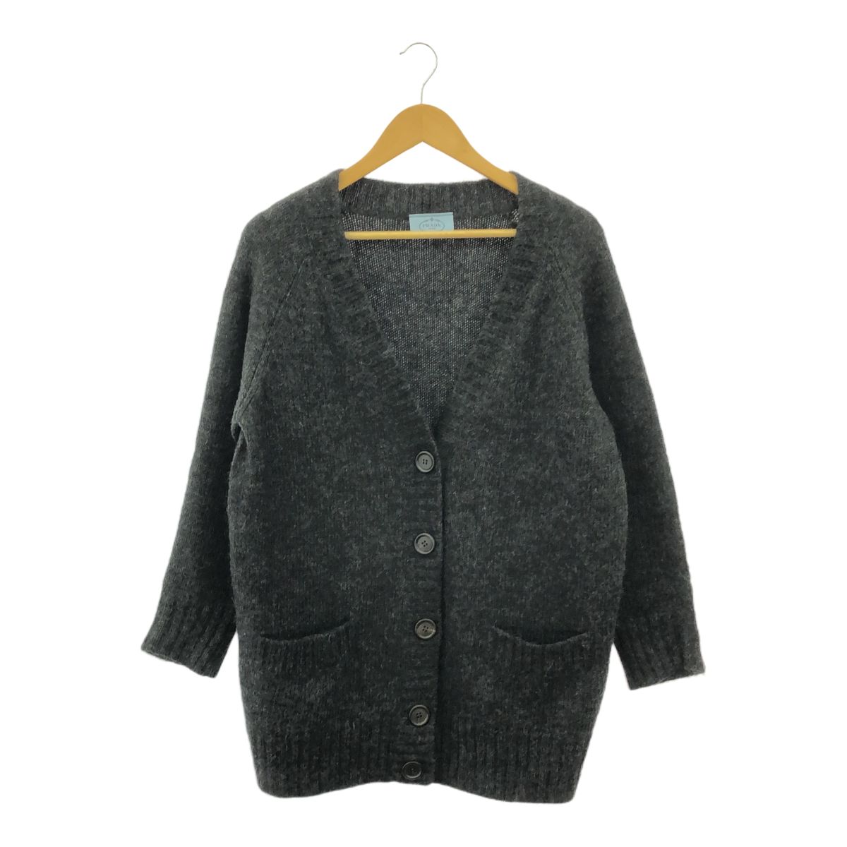 PRADA プラダ モヘアカーディガン Vネック ウール混 サイズ38