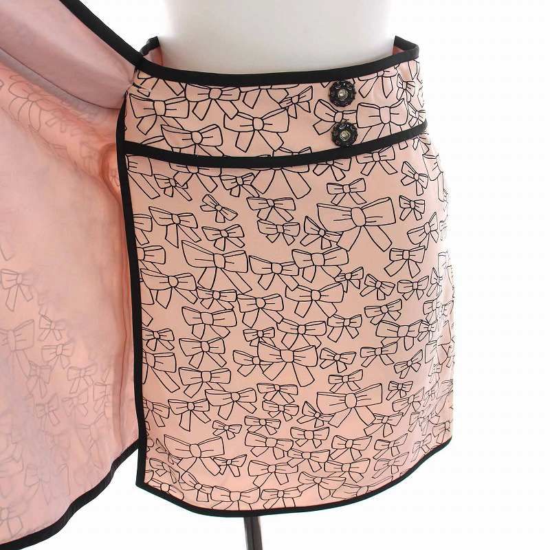 レッド ヴァレンティノ RED VALENTINO ラップスカート ミニ リボン柄 