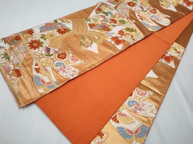 平和屋着物○西陣 河合美術織物謹製 六通柄袋帯 唐織 錦繍慶長熨斗文