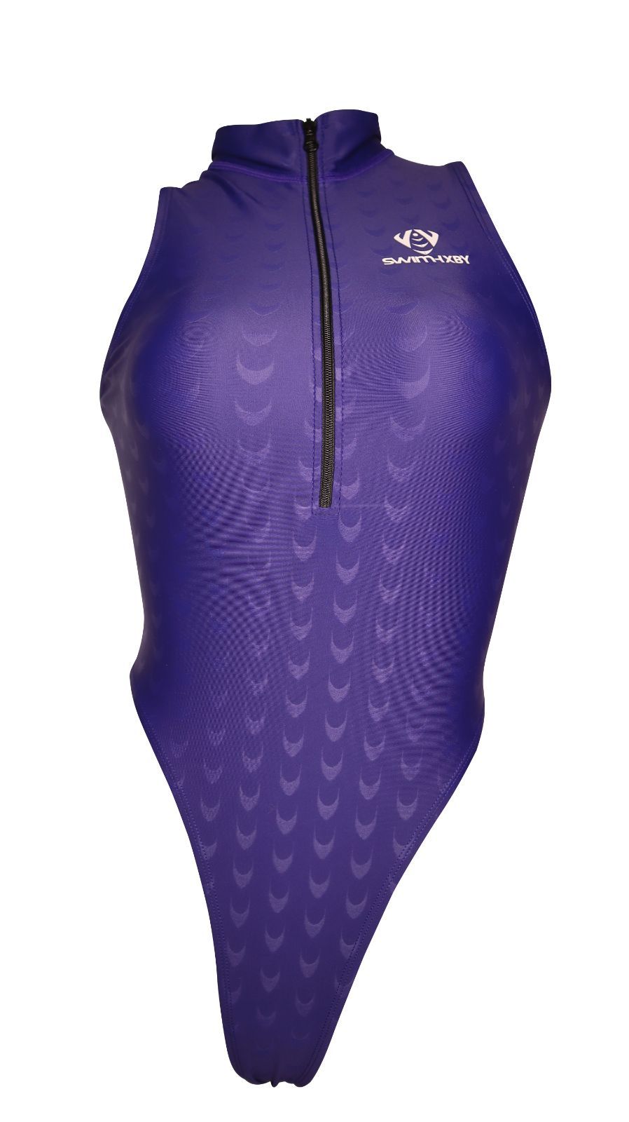 SWIMHXBY 競泳水着 レディース ネイビー フロントジップ Tバック