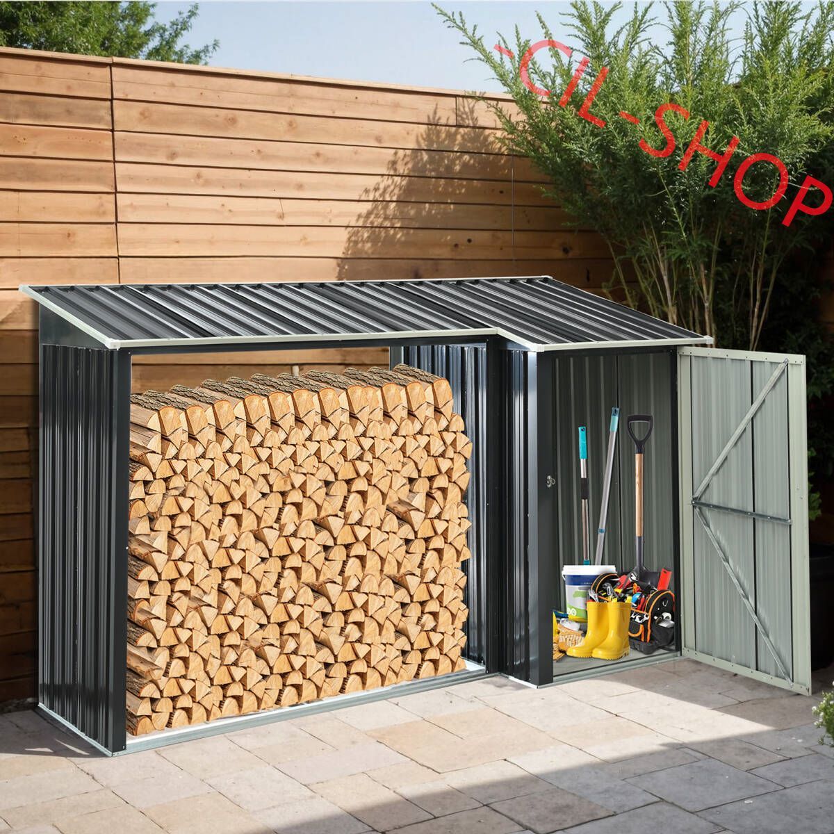 日本倉急速発送！」薪小屋＆収納庫 L270xW92xH158cm 屋外 屋根