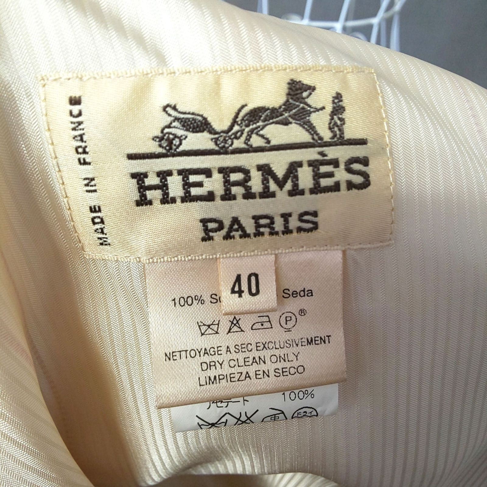911C-07 HERMES エルメス レディース シルク ベスト ジレ 砂漠の