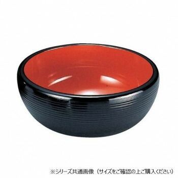 千筋ナツメ鉢 黒内朱 6寸 38021130 福井クラフト 6寸千筋ナツメ鉢黒内朱 38021130 : なないろ