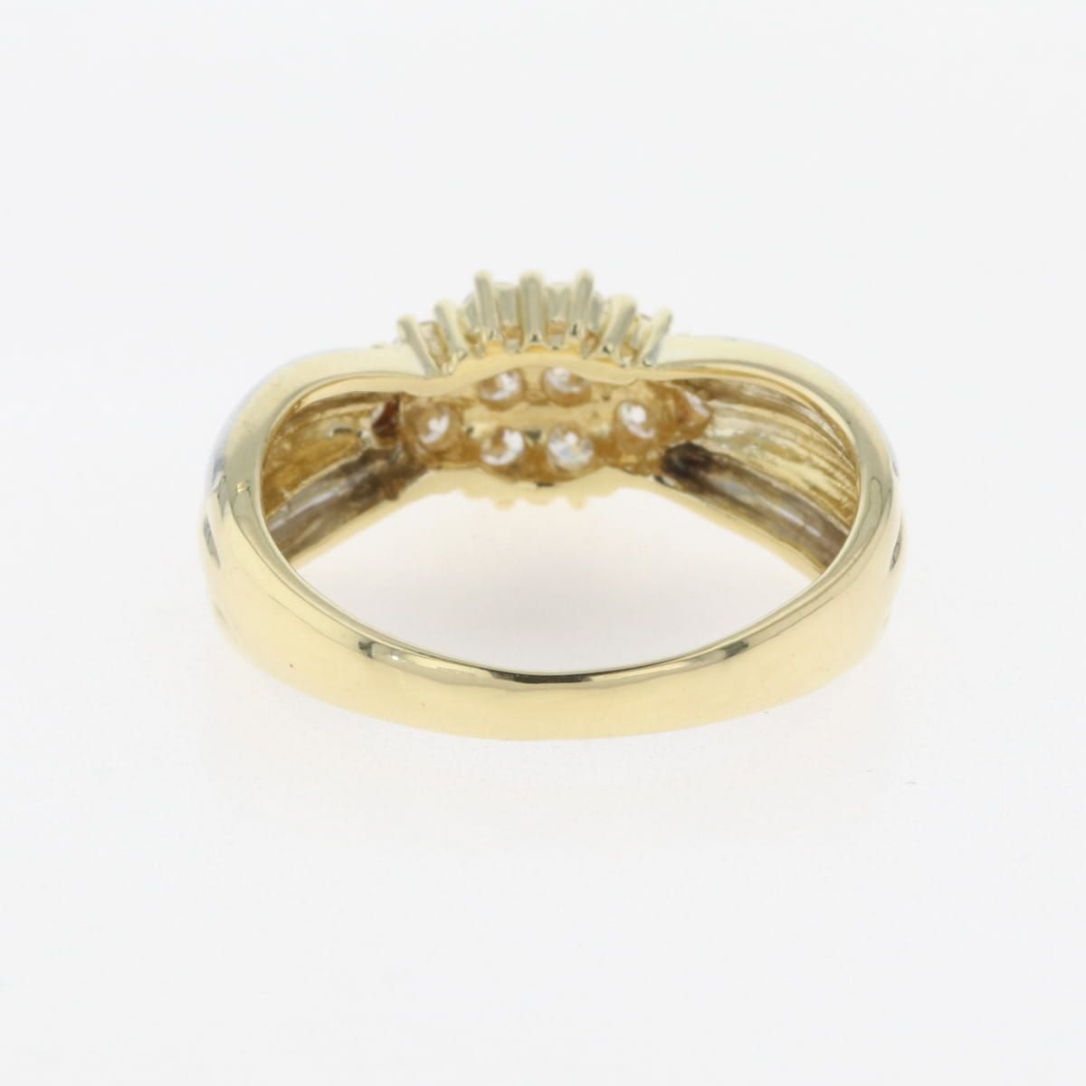 在庫一掃】 メレダイヤ デザインリング YG イエローゴールド プラチナ  