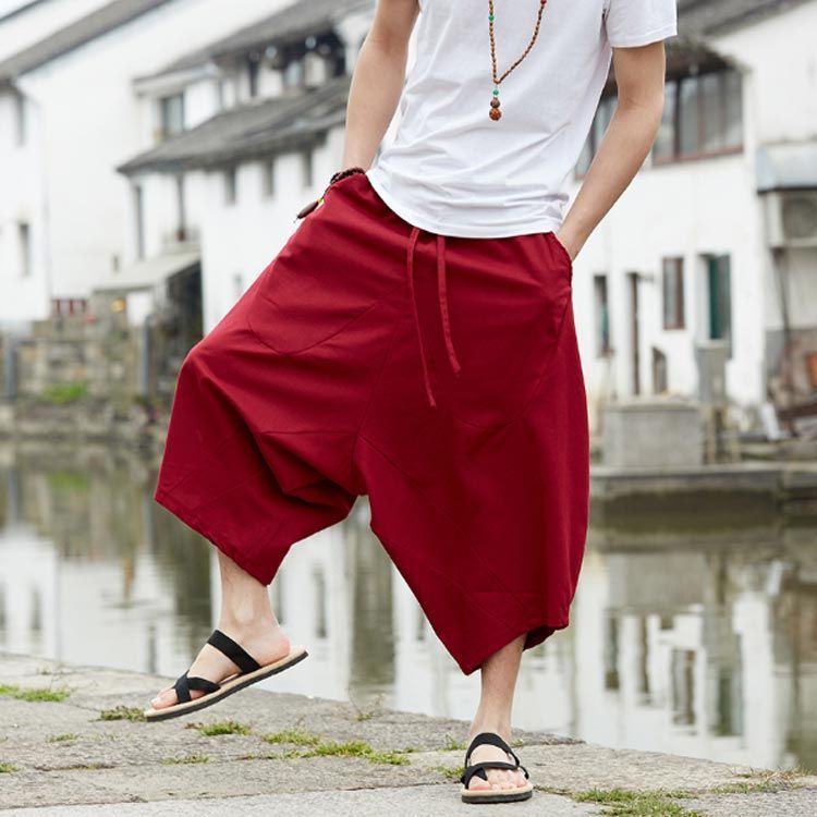 全4色×7サイズ！かぼちゃパンツ サルエルパンツ 7分丈 メンズ