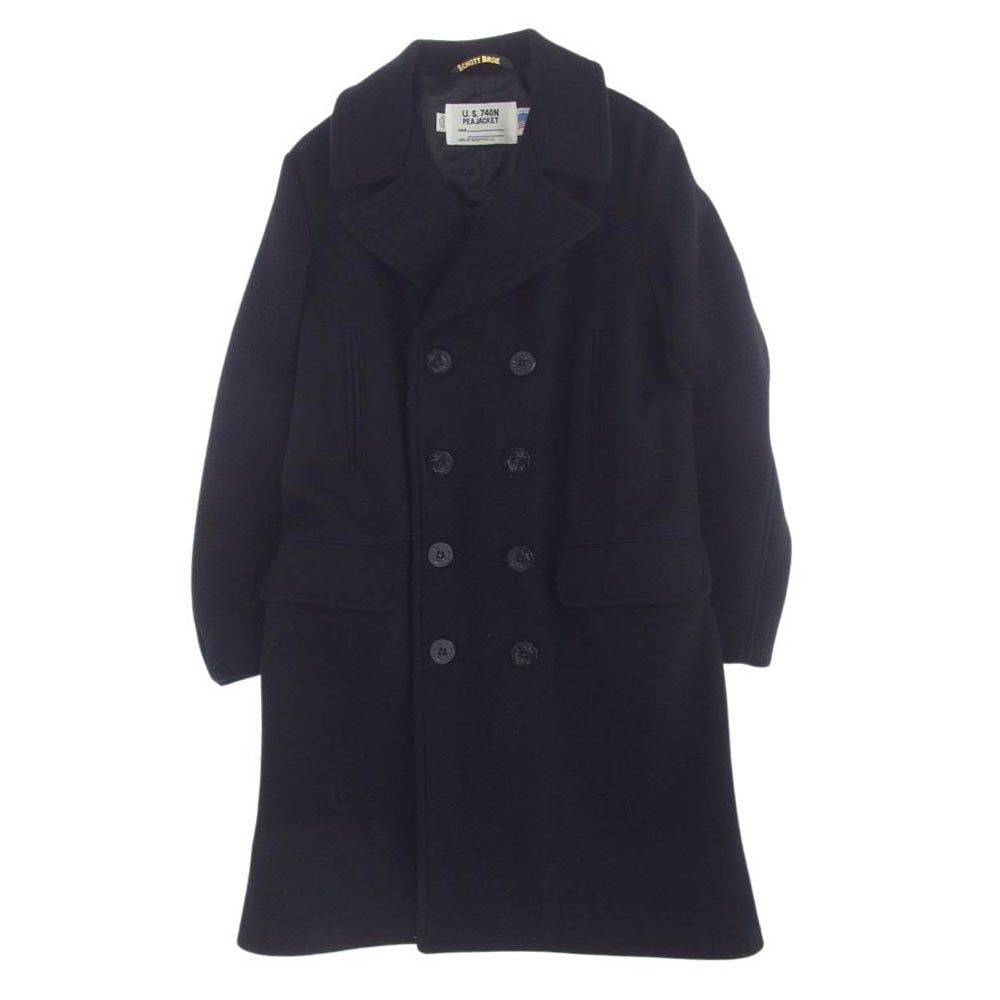 Schott ショット シングル ピーコート キルティング メルトンウール 40
