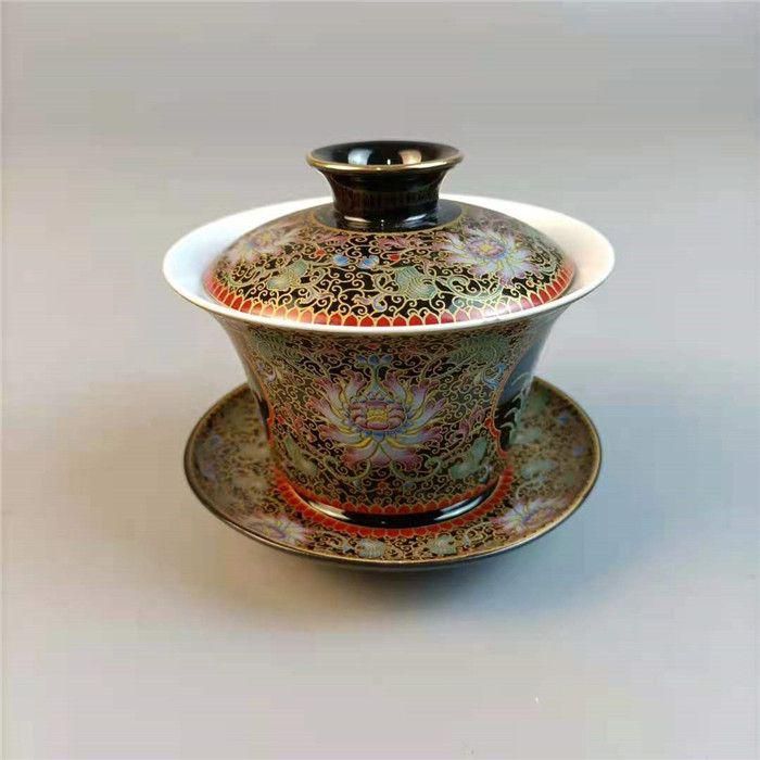 中国茶器 撚糸蓮華蓋碗 三才蓋碗 茶杯 煎茶道具 茶道具 未使用品 中国茶器 撚糸蓮華蓋碗 三才蓋碗 茶杯 煎茶道具 茶道具 未使用品