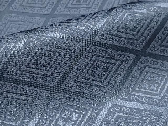 平和屋着物 上 男性 袴下着物 紋付き羽織セット 舞台衣装 菱地紋 灰青色地 洗える着物 s 5