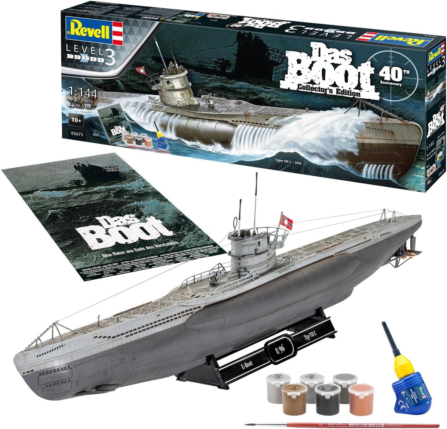プラモデル Uボート 40周年記念 映画版 1|144 Revell 特別セット 潜水艦 模型 キット 軍艦 艦艇 スケールモデル 組立式 並行輸入品