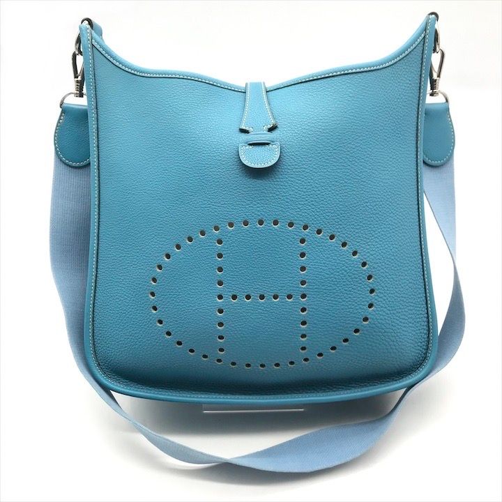 HERMES エルメス エヴリン1 シカクG 刻印 ブルージーン ショルダー バッグ da3