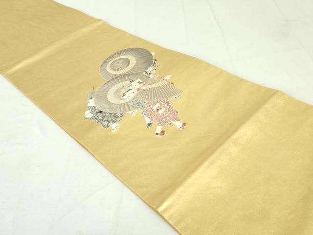 専用帯2097●銀座おおぎ屋扱い 加賀友禅の巨匠 初代由水十久 卵月 瀞金錦袋帯 初代 由水十久（ゆうすいとく）監修 長嶋成織物 瀞金錦「一鼓