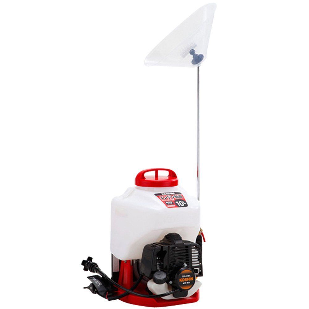 在庫 工進KOSHIN 背負い式 エンジン 動噴 タンク 10L ES-10CDX 2サイクル 混合 背引き スタート カスケード ポンプ 消毒 防除 除草 縦型2頭口噴口 カバー付き泡状除草噴口