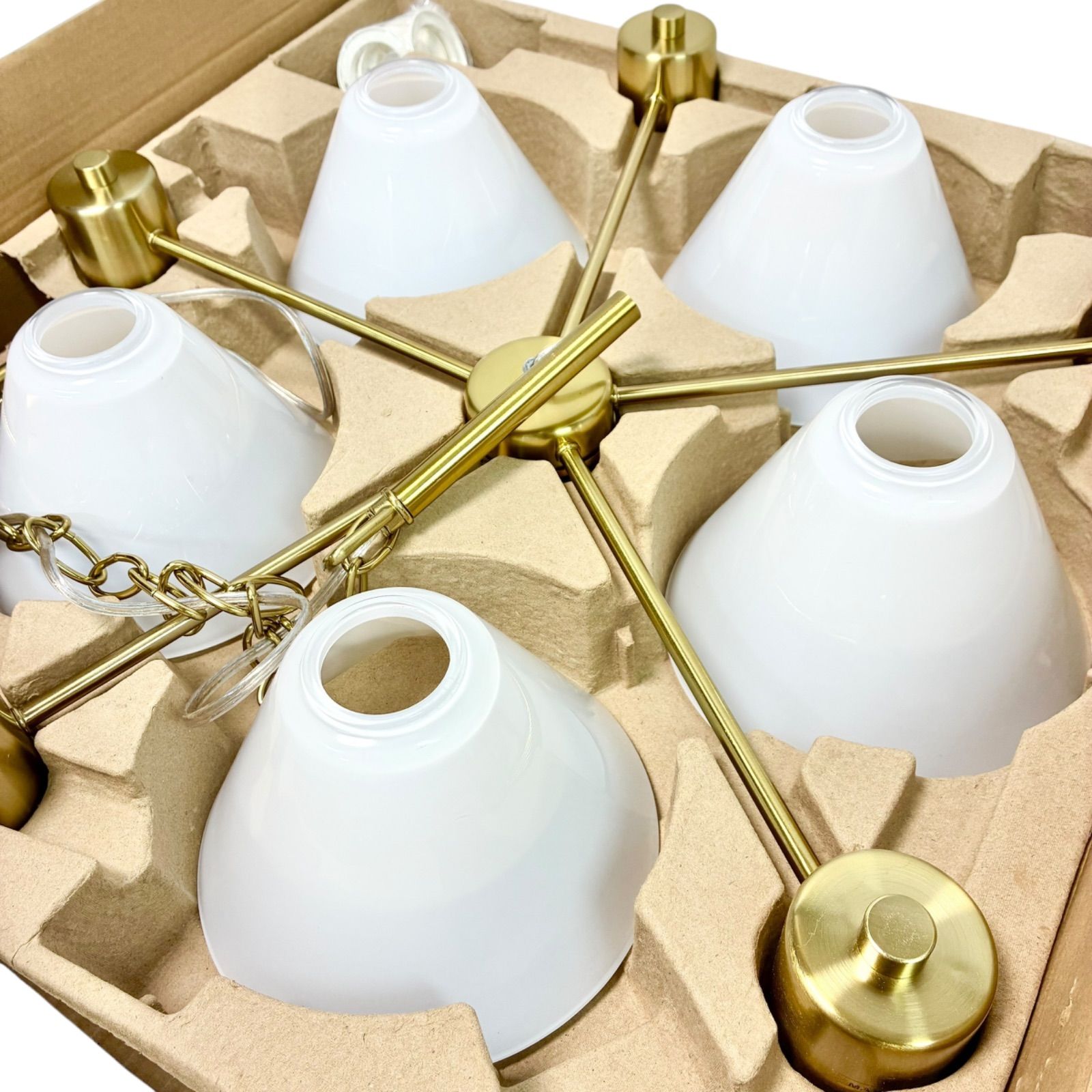 IKEA】 IKEA FLUGBOシャンデリア ランプシェイド 【LED電球 E26 5個