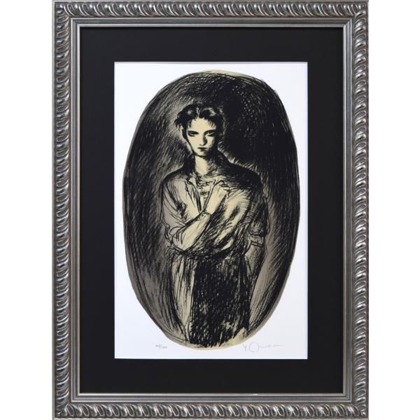 天野喜孝 【月の猫】 版画 リトグラフ 額装 直筆サイン アールビバン社