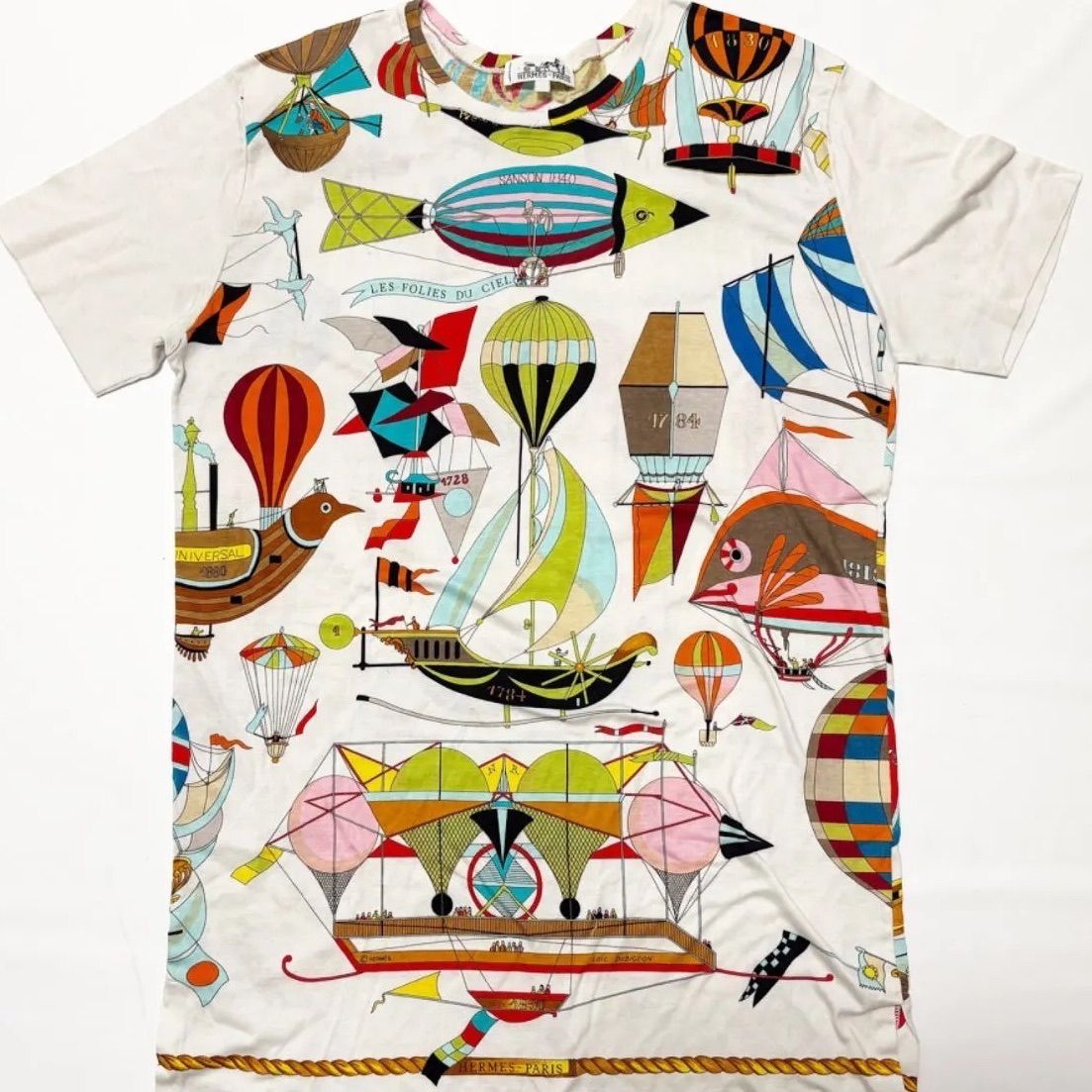 エルメス】【HERMES】Les Folies Du Ciel Tシャツ Mサイズ 大空の狂気