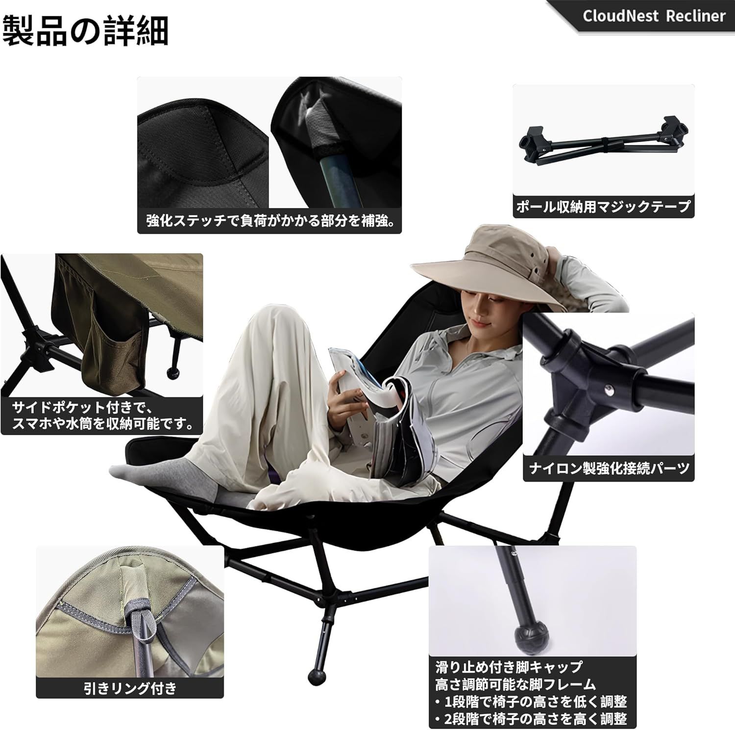 Amazon.co.jp: OneTigris RIVIERA キャンプローチェア 焚き火チェア