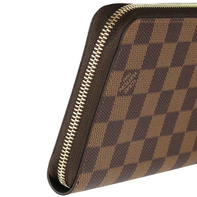 新品同様品 - ほぼ新品〕LOUIS VUITTON/ルイ ヴィトン 新型 ジッピー オーガナイザー（ラウンド長財布/トラベルケース） ダミエ  エベヌ（ブラウン） N63502 - メルカリ