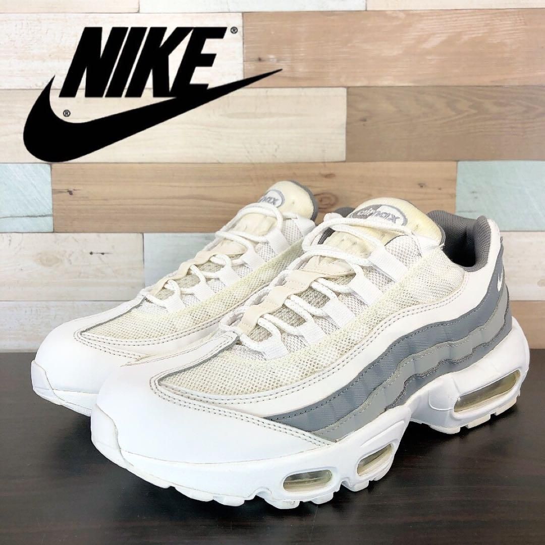 NIKE AIR MAX 95 ESSENTIAL ナイキ エア マックス 95 エッセンシャル ホワイト ホワイト ウルフグレー 26.5cm  U10835 749766-105 - メルカリ