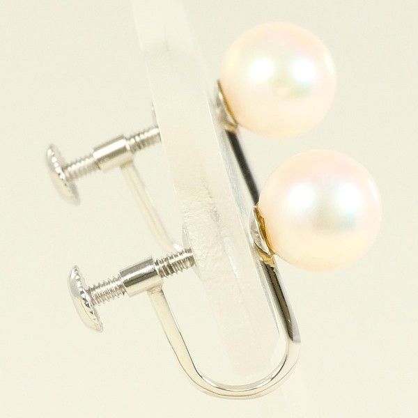 PT900 イヤリング clip-on earrings パール 真珠 総重量約2.2g
