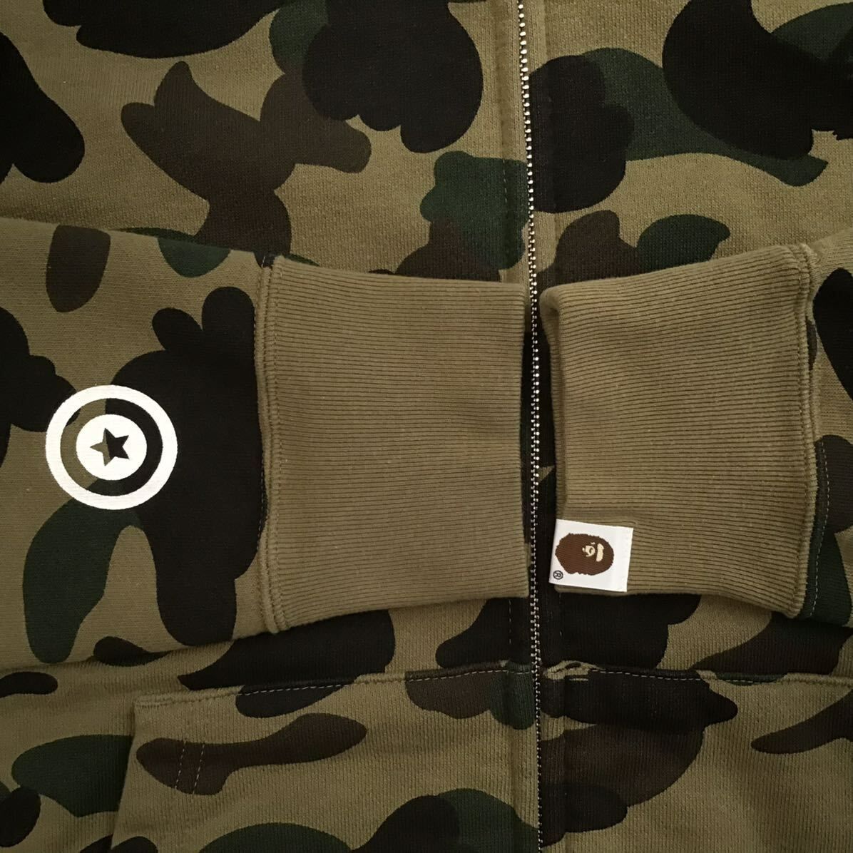 1st camo green シャーク パーカー Sサイズ shark full zip hoodie a bathing ape BAPE エイプ ベイプ アベイシングエイプ 迷彩