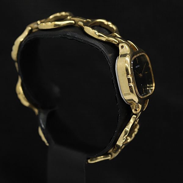 稼働 セイコー 手巻き 11-5210 スクエア GP SS ブラック文字盤