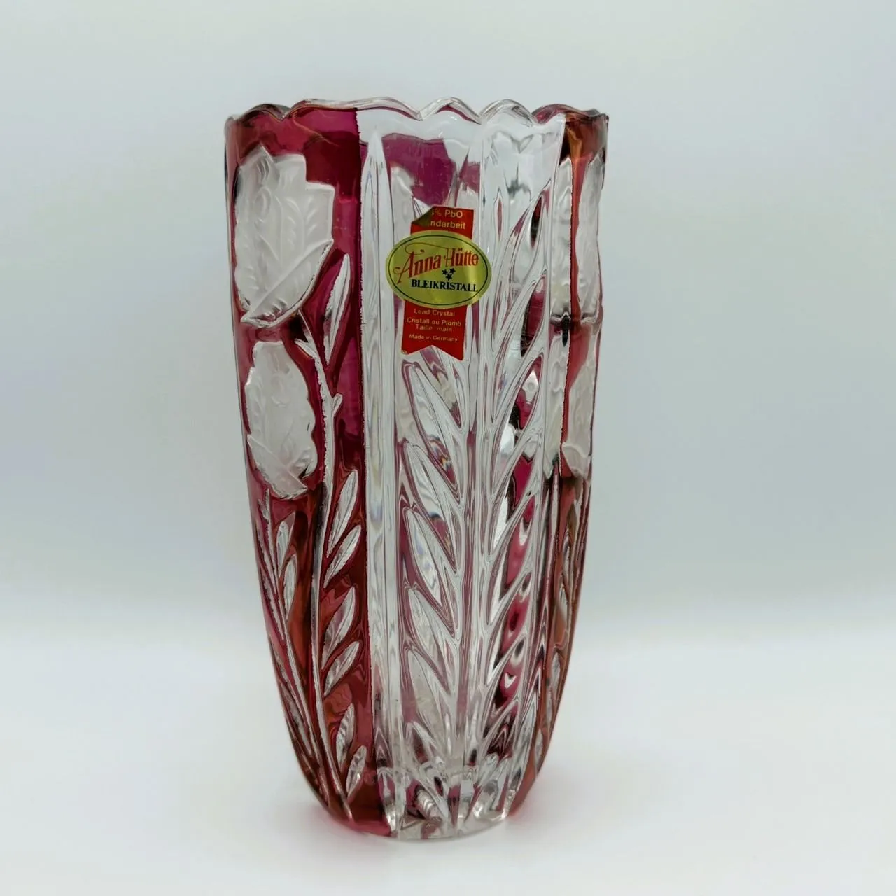 ドイツ製　Anna Hutte BLEIKRISTALL　クリスタル　ガラス花瓶 ドイツ アンナヒュッテ（annahutte crysta）花瓶 クリスタル