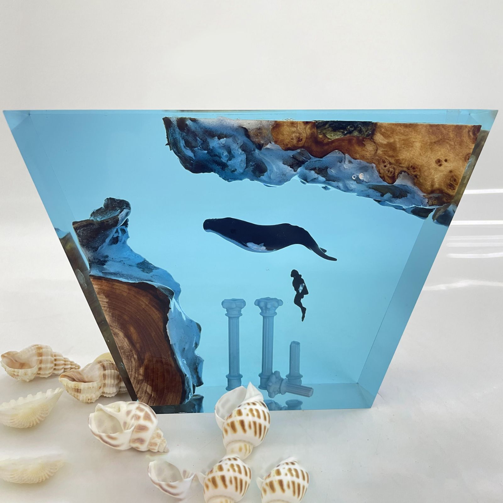 ナイトライト 卓上ライト テーブルランプ クジラとダイバー くじら 海洋生物 海 神秘的 おしゃれ 癒しグッズ 間接照明 卓上ライト プレゼント 寝室 授乳ライト インテリア デスク オフィス 充電式 棚装飾 オブジェ NEXPOTALLINN_EU