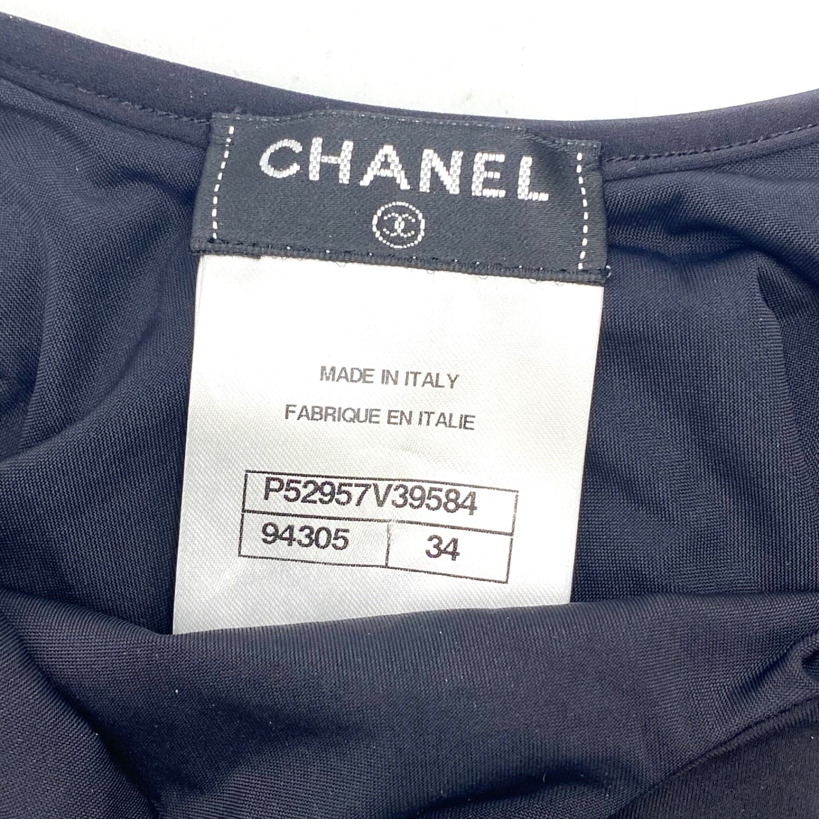 卍 CHANEL シャネル ワンピース 水着 swimwear スイムウェア ココマーク パール 調 ブラック