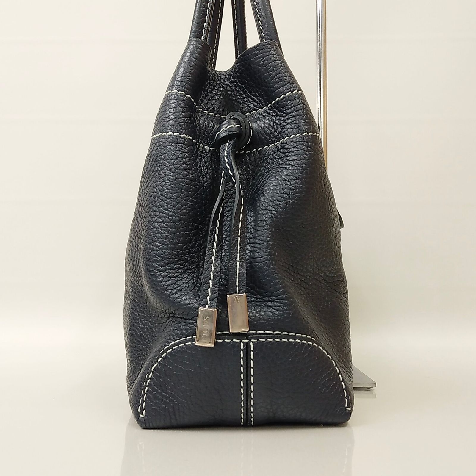 2502-148｜美品｜トッズ トートバッグ レザー ネイビー - メルカリ 