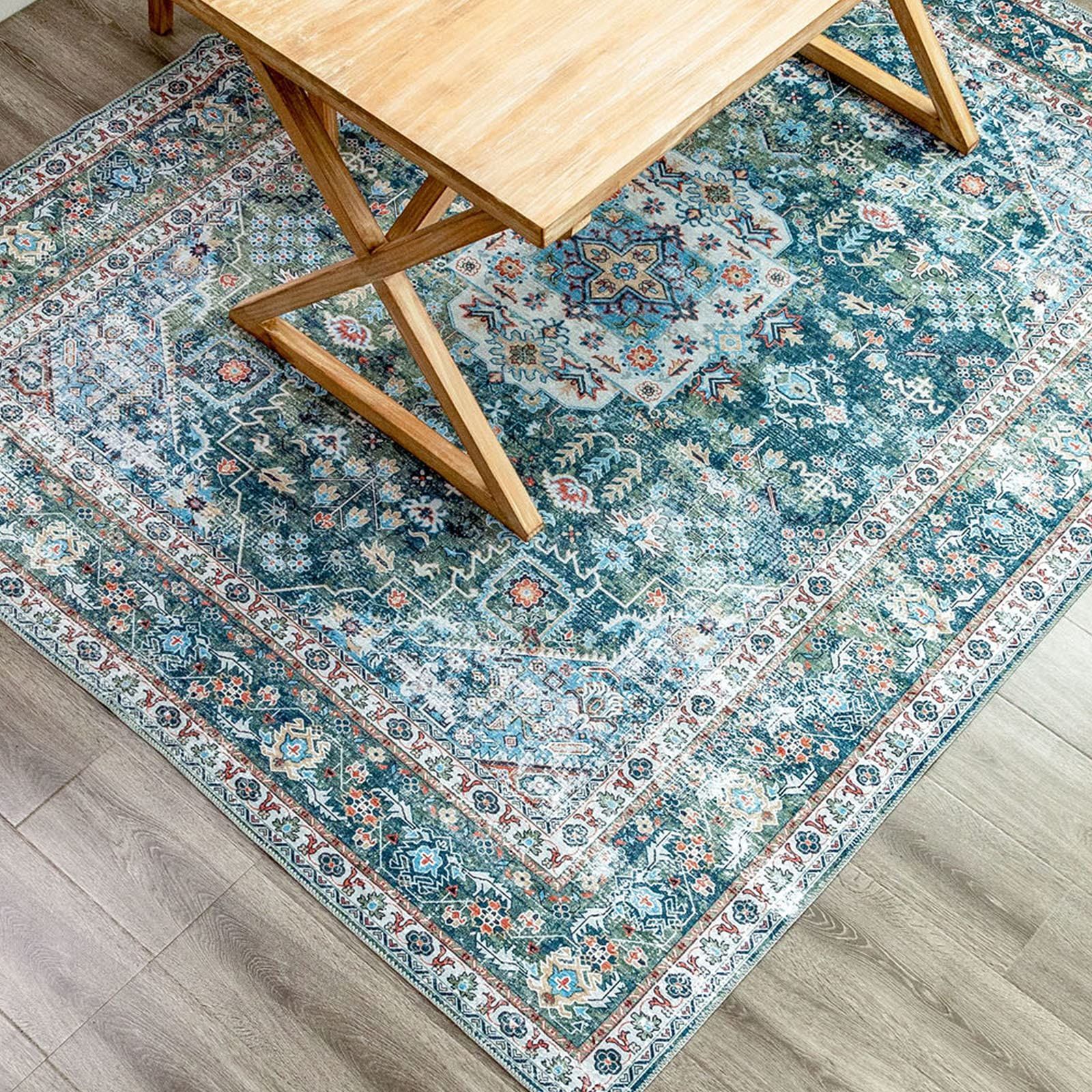 新品 裏滑り止め付140×200cm ペルシャ絨毯風 プリントラグ カーペット 3畳