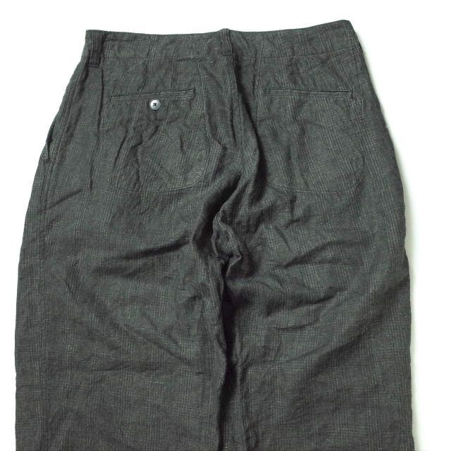 KUON 20SS 麻・墨染チェック 1タックワイドパンツ 2001-PT02 - メルカリ 