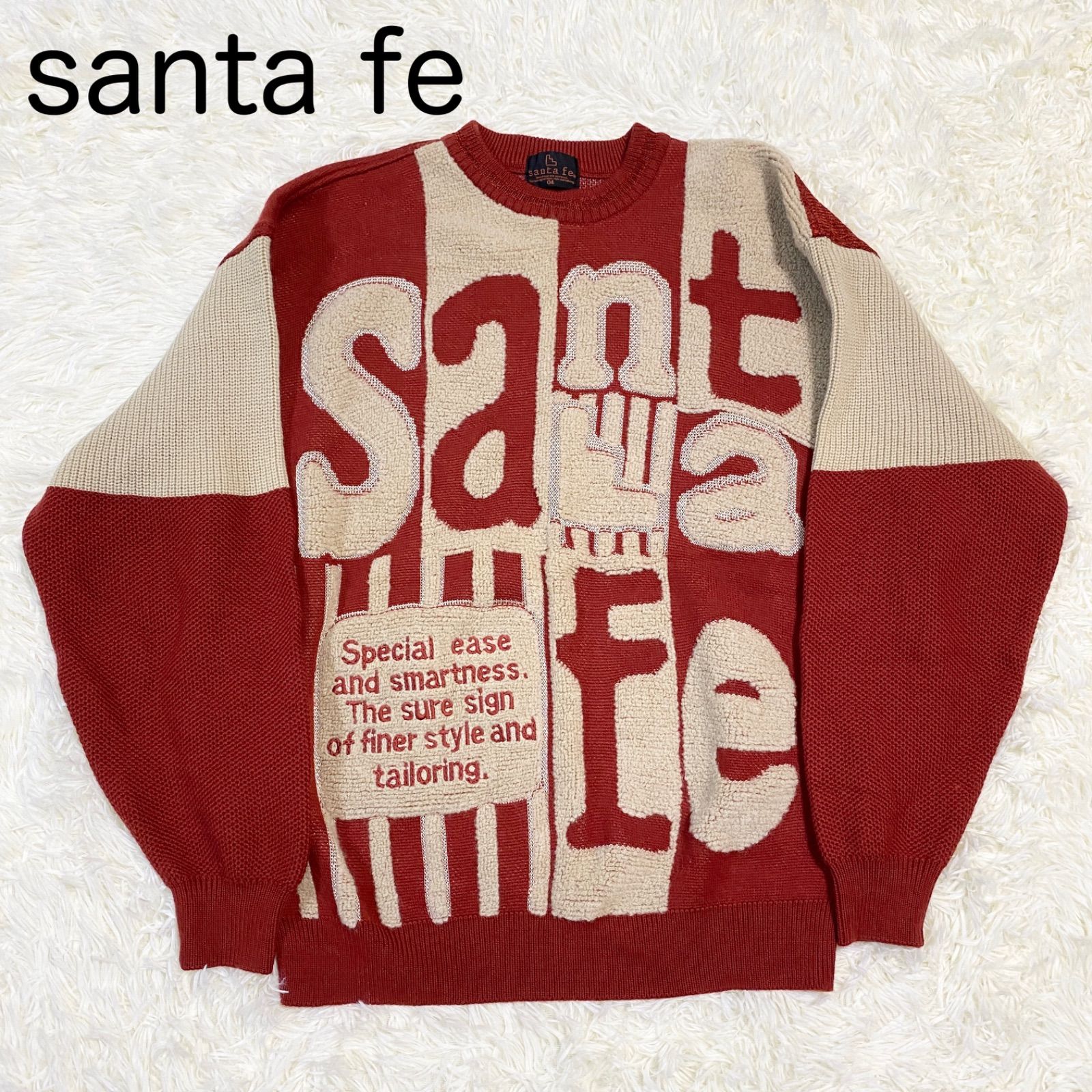 良品✨【Santa fe】サンタフェ デカロゴ ニット セーター 04(Lサイズ 
