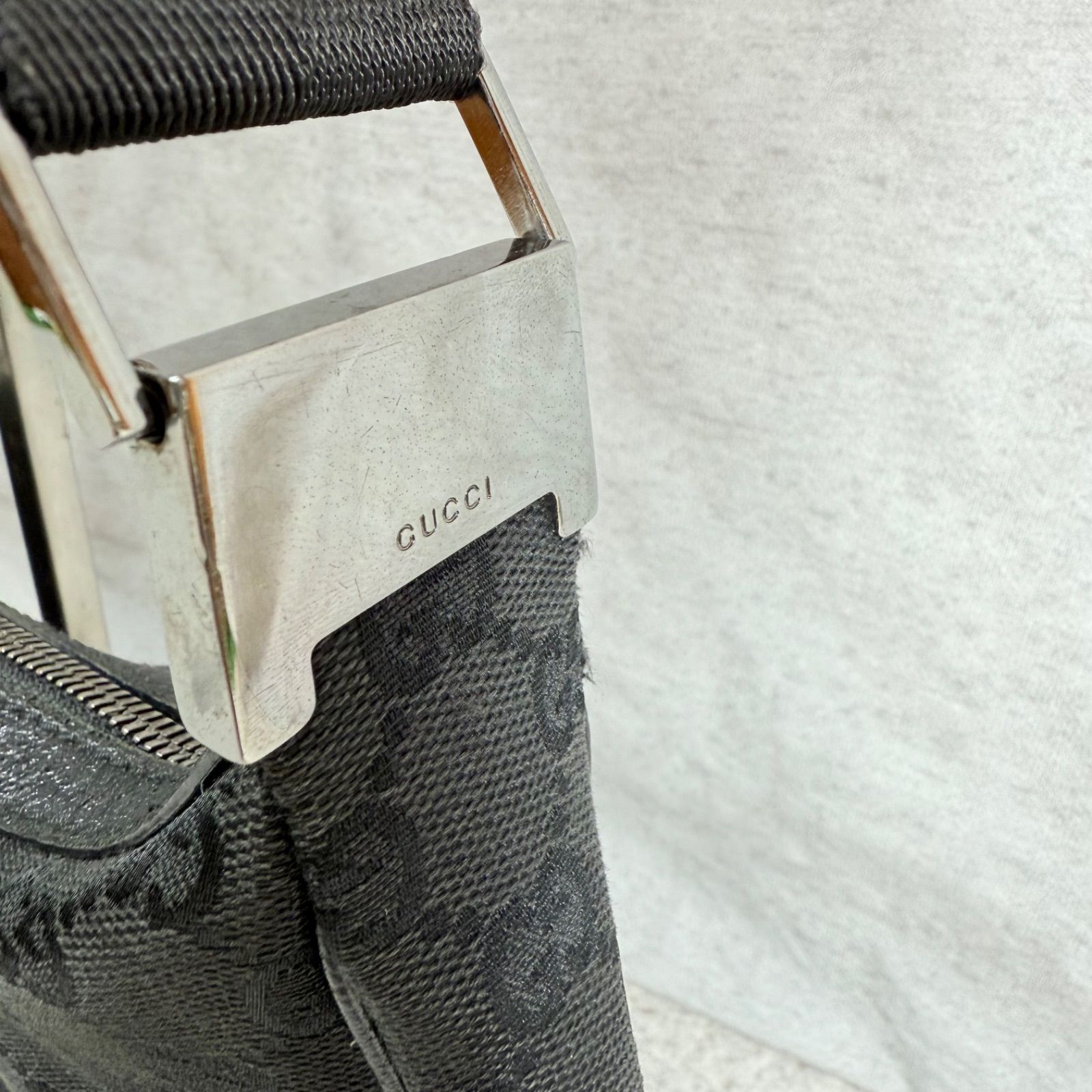 グッチ GUCCI GGキャンバス ショルダー バッグ レザー ブラック 122790