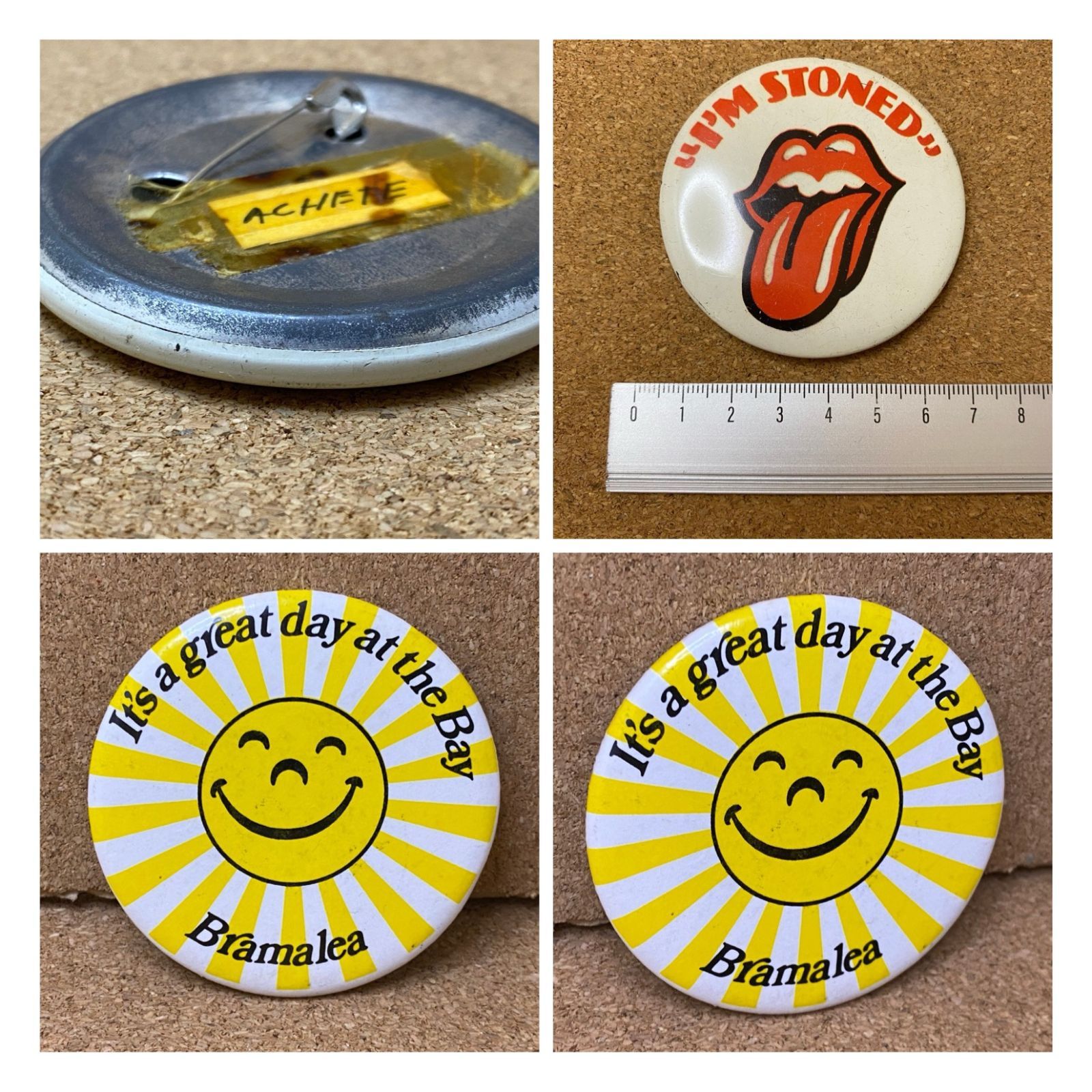 60s 70s 80s 缶バッジ　バッヂ　スマイル　スマイリー　ヒッピー Smile(スマイル)系 - STIMPY(Vintage Collectible Toys