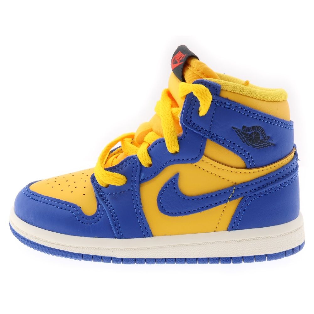 NIKE (ナイキ) AIR JORDAN1 RETRO HIGH OG TD エアジョーダン1 ゲームロイヤル ハイカットスニーカー キッズ イエロー/ブルー 8c/14cm FD2598-700