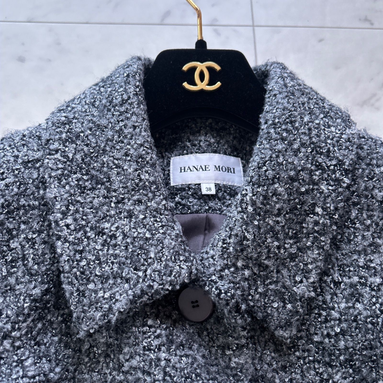 美品！＊HANAE MORI ・チェスターコート ＊ サイズ38 美品！＊HANAE MORI ・チェスターコート ＊ サイズ38