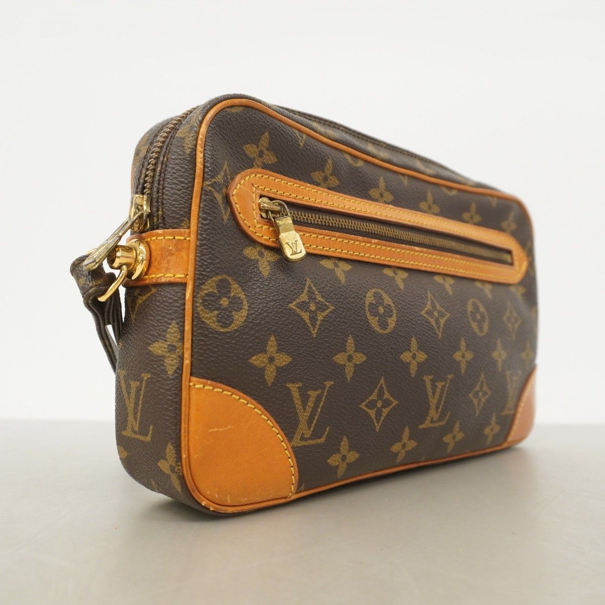 5 ic 2723-h ルイヴィトン クラッチバッグ モノグラム マルリードラゴンヌGM M 51825 ブラウン メンズ