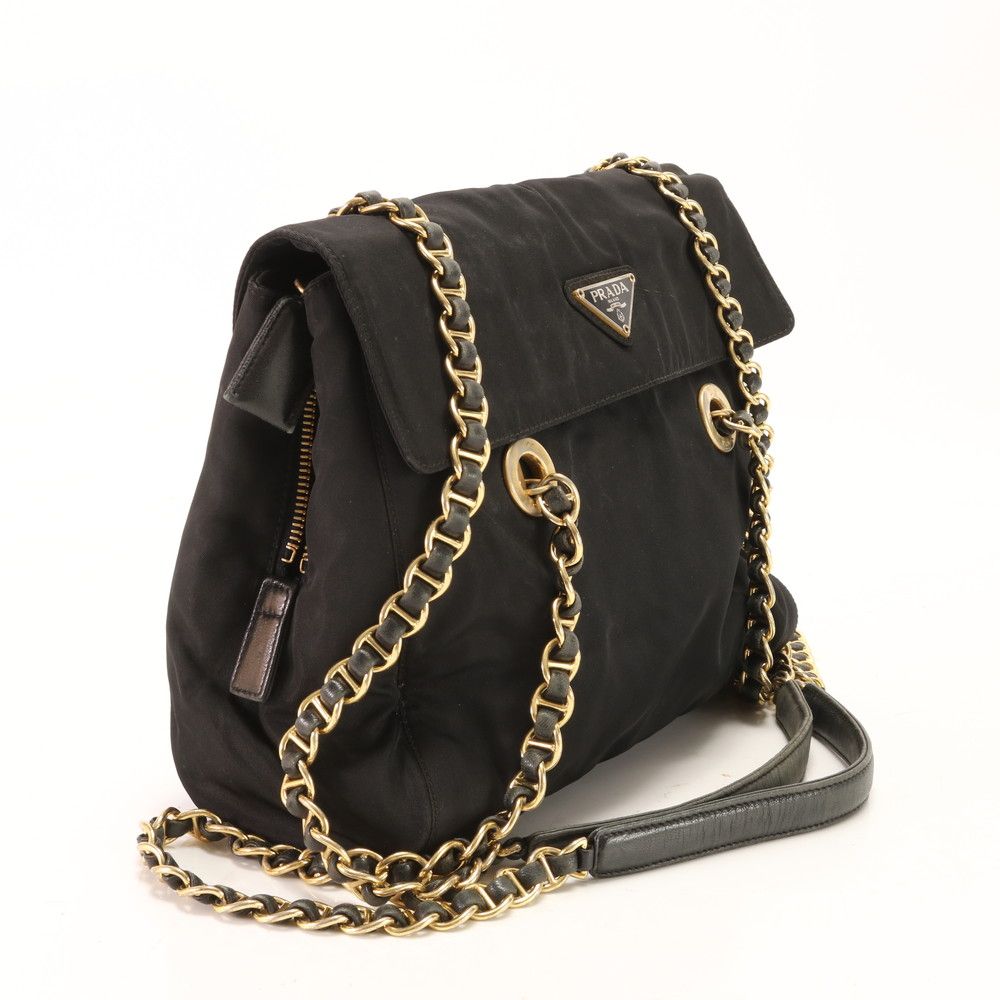 【美品】ギャランティ付　プラダ テスート ナイロン トートバッグ ロゴ刺繍 黒 楽天市場】プラダ ハンドバッグ ブラック シルバー NERO