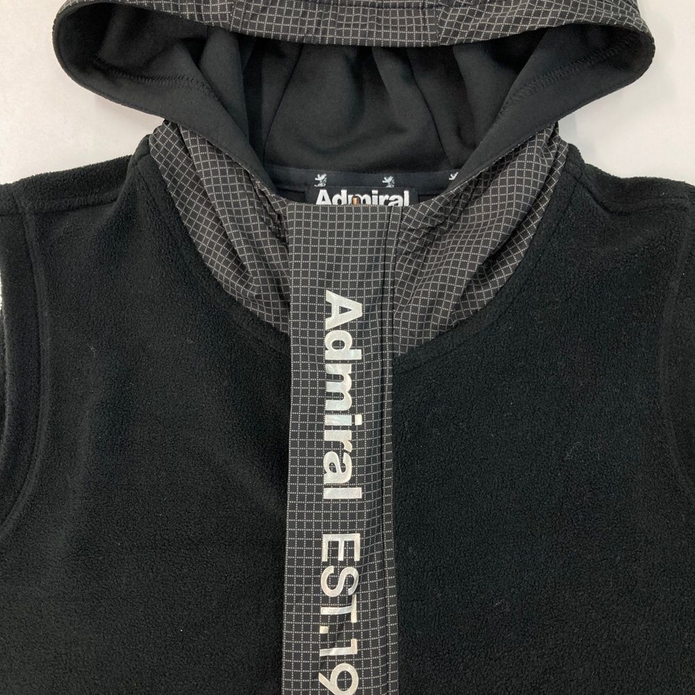 サイズ：M ADMIRAL アドミラル ミニリップ フリースベスト ブラック系
