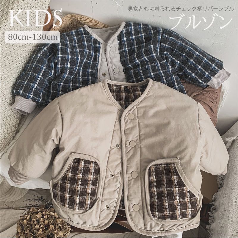 元の価格の販売 韓国 リバーシブルチェックジャケット 【公式通販】