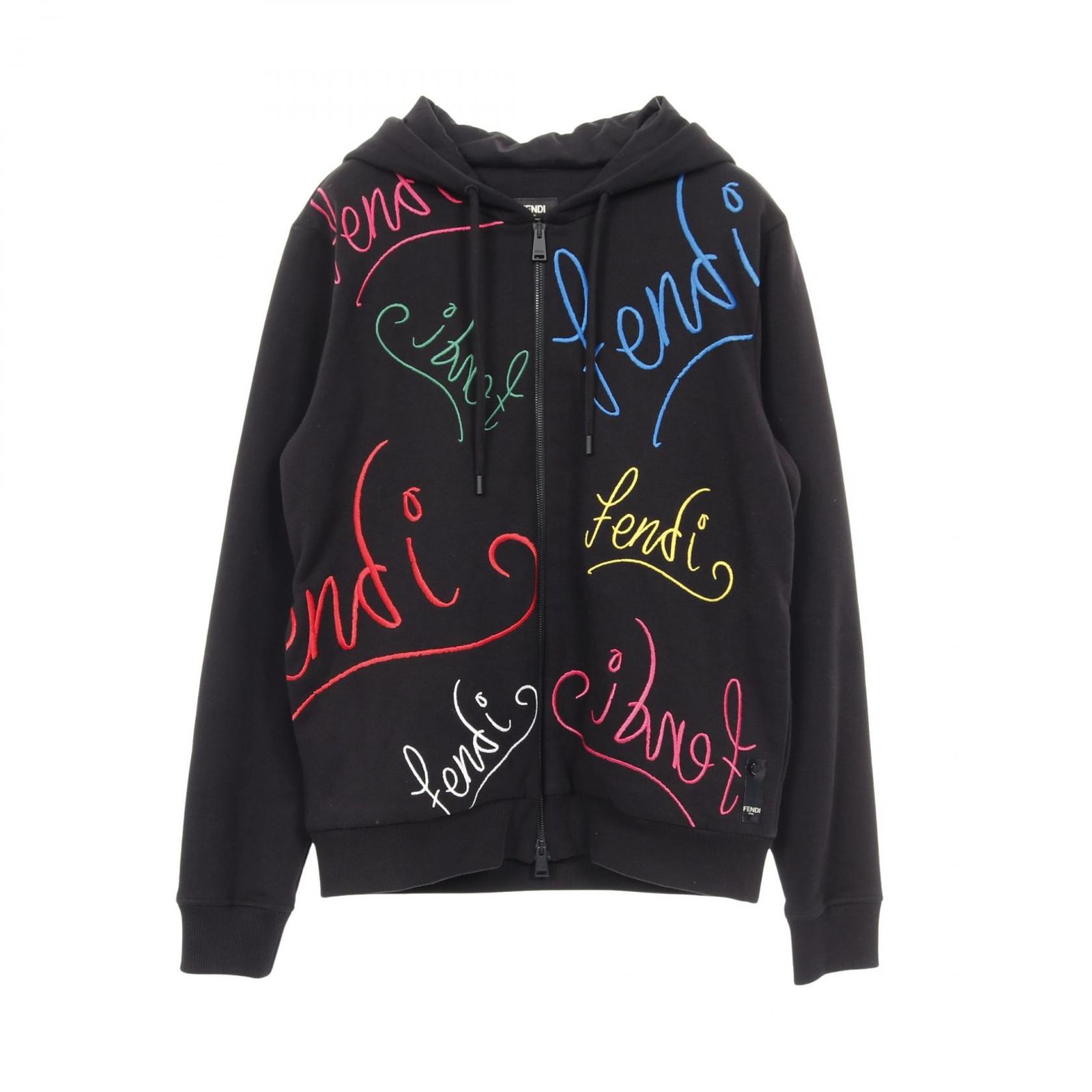 FENDI フェンディ ARTIST ALLOVER HOODIE マルチレタリングロゴ パーカー