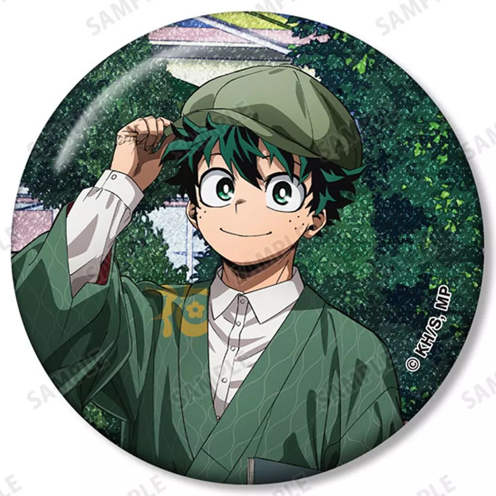 緑谷出久 花やしき 缶バッジ 60点 中古】バッジ・ビンズ 緑谷出久(背景イラスト) 「僕のヒーロー