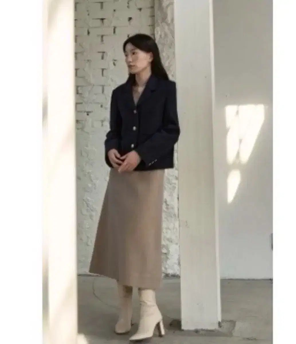 BOWEN A ライン ハンドメイド スカート ー ダークブラウン