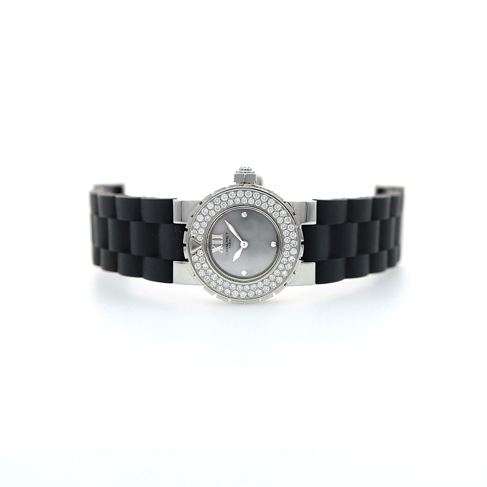 電池交換済 CHAUMET ショーメ クラスワン ダイヤベゼル 621 W06201-07A ダイヤモンド 3Pダイヤ 100m防水 グレー SS ステンレス 純正ベルト 純正尾錠 レディース クォーツ【6ヶ月保証】【腕時計】【中古】 電池交換済 CHAUMET ショーメ クラスワン ダイヤベゼル 621 W06201-07A