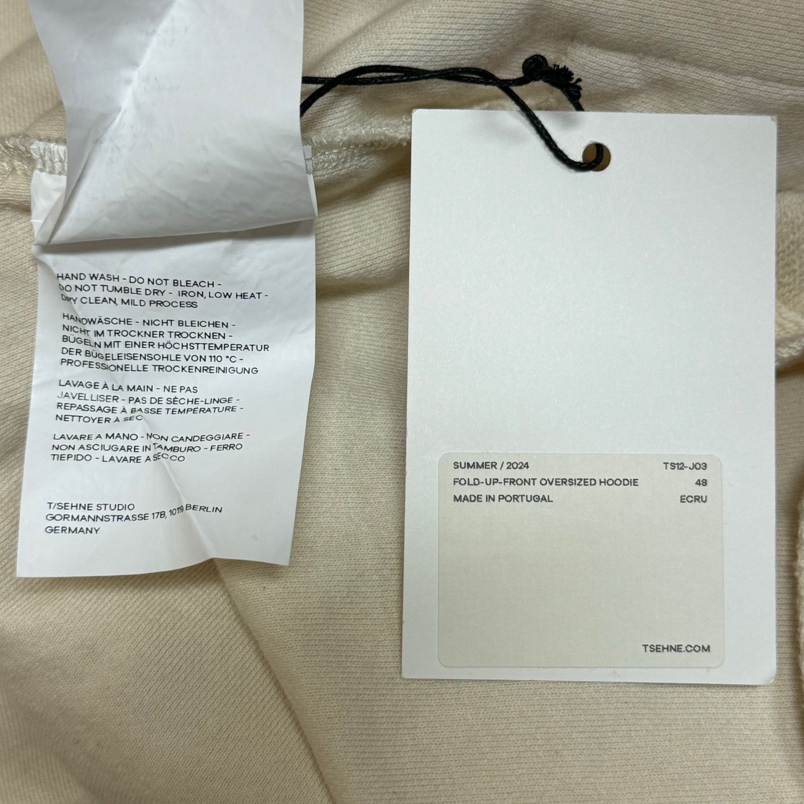 T/SEHNE 24SS FOLD-UP-FRONT パーカー 【公式通販】