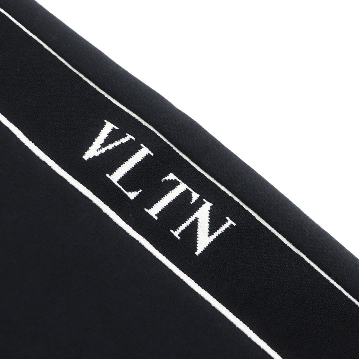 極美品□VALENTINO/ヴァレンティノ UV3MD02J6LP VLTNロゴ サイドライン スウェットパンツ/イージーパンツ ブラック S イタリア製 正規品