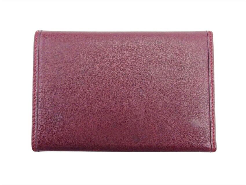 セリーヌ CELINE 三つ折り財布 ホースキャリッジプレート ボルドー