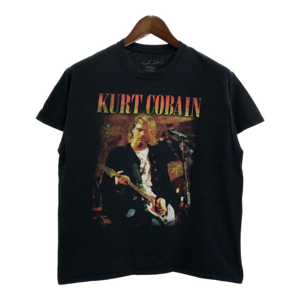 KURT COBAIN カート コバーン 半袖Ｔシャツ バンド ブラック メンズ L 古着 U0052