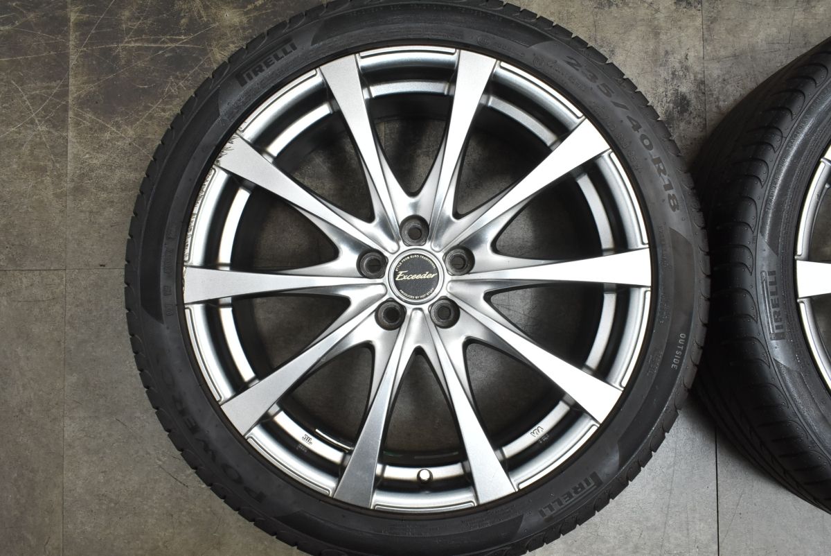 海外ファッション通販。 超バリ溝 エクシーダー 18in 7.5J 53 PCD100 ピレリ POWERGY 235 40R18 交換用に スバル エクシーガ インプレッサスポーツ 30回使用