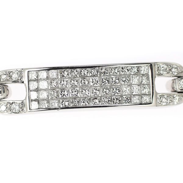 K18WG ミステリーセッティング ダイヤトップ付ネックレス K18WG ミステリーセッティング ダイヤトップ付ネックレス K18